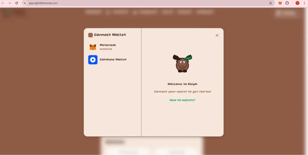 app-screenshot-wallet-connection--project-ralph-the-moose-pr-crosschain-memecoin-defi