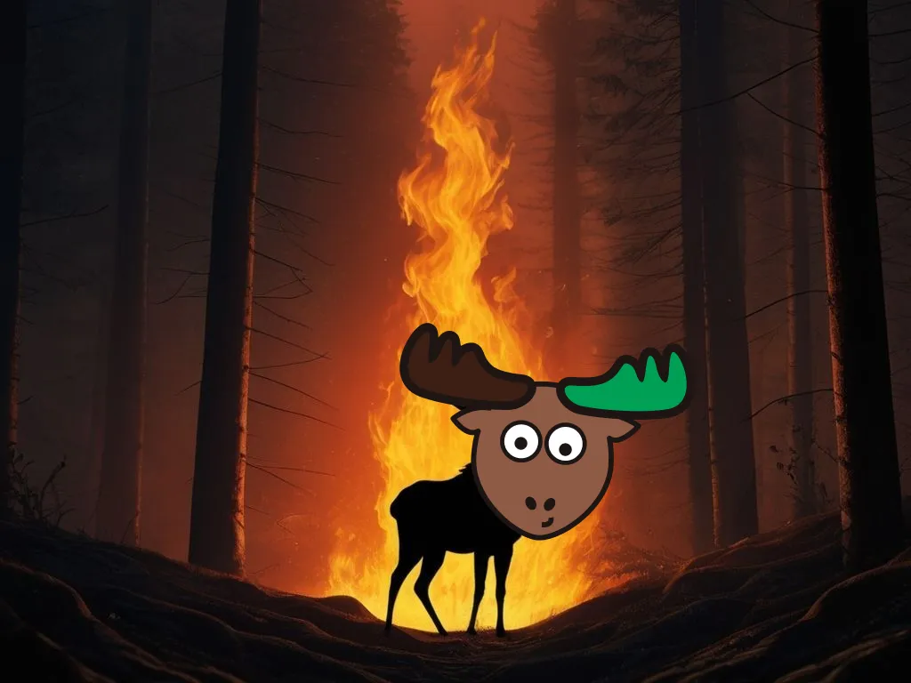 ralph-forest-fire-01-project-ralph-the-moose-pr-crosschain-memecoin-defi