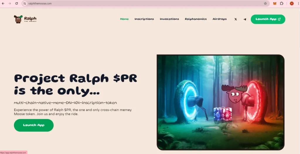 website-hero-screenshot-project-ralph-the-moose-pr-crosschain-memecoin-defi